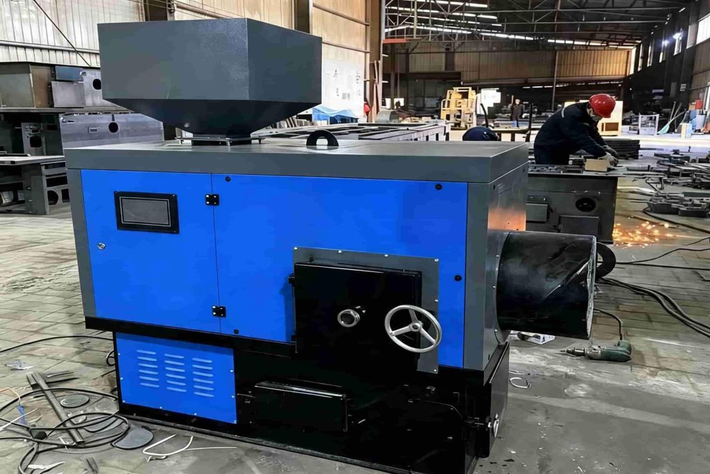 biomass burner furnace and feeding system detail view