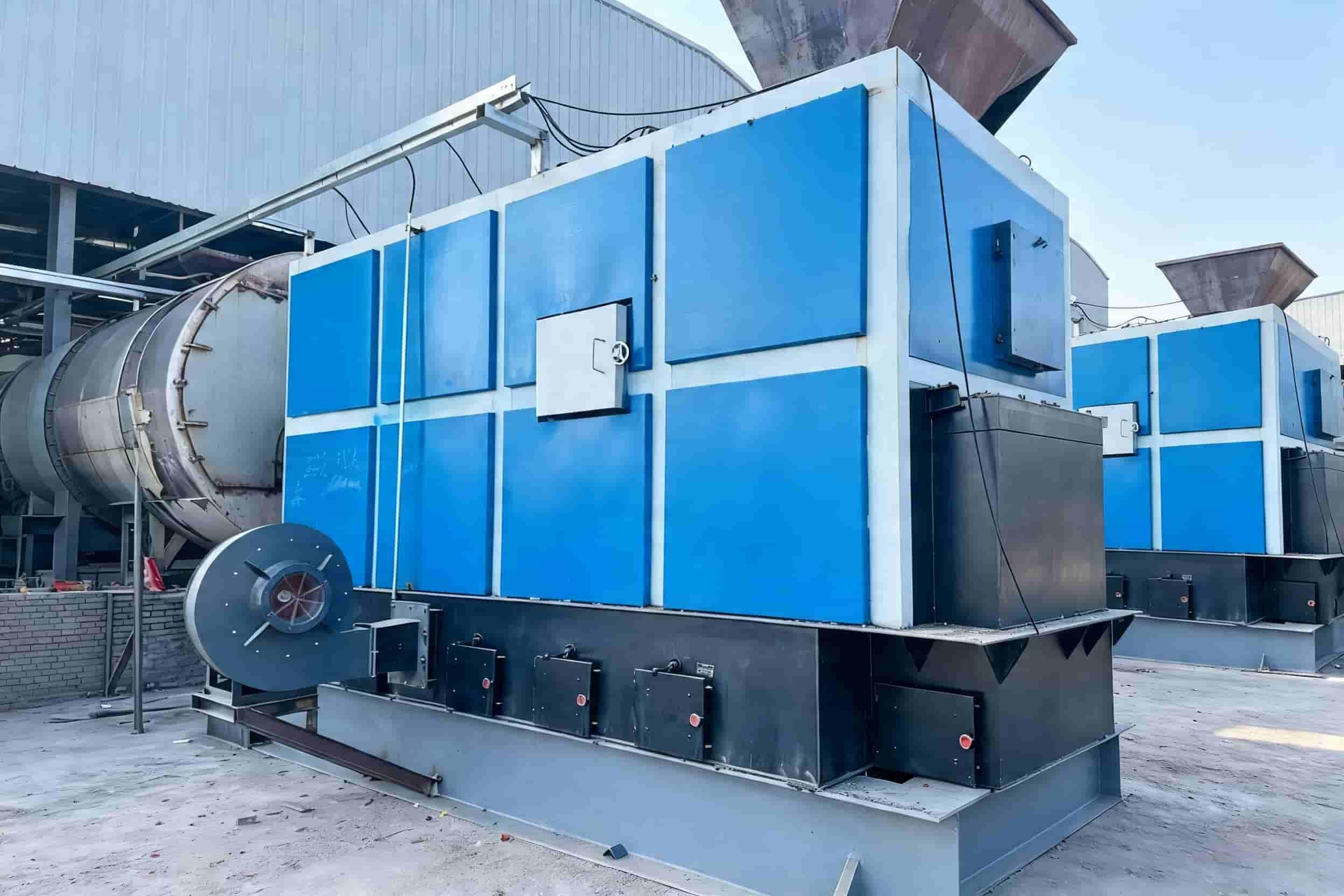 industrial biomass burner system installation for boiler heating