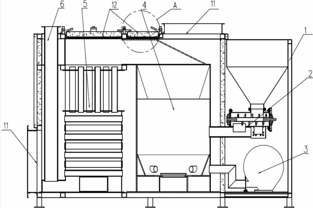 biomass hot air furnace structure and heat exchange system