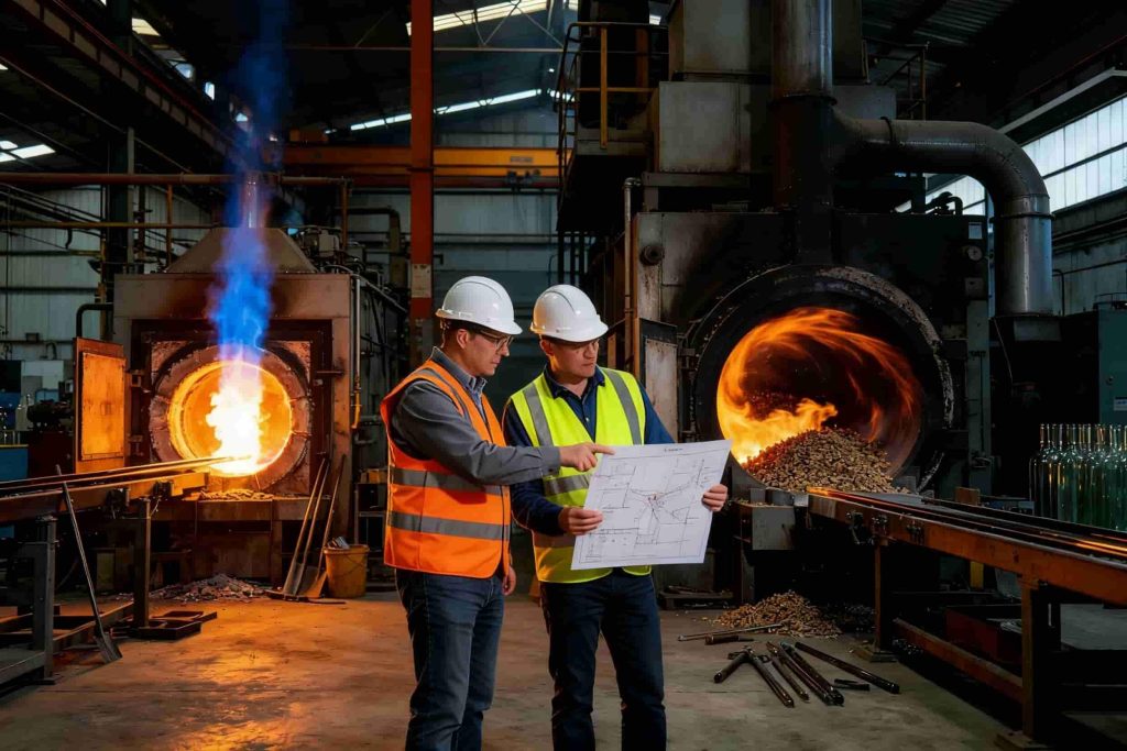 Biomass gasifier system installed in glass industry factory case study